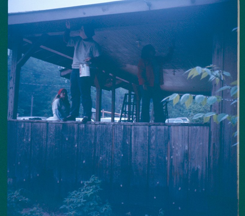 Work Weekend 1976 Painting the office porch